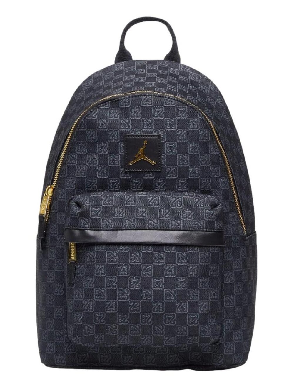 Back to School Jordan Monogram Backpack Black Gold Jumpman 23 Jacquard Full Size